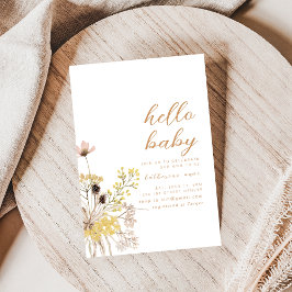 Invitación Hola Fiesta de Baby Shower Invitar a Boho Wildflow
