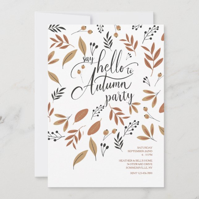 Invitación Hola Fiesta de Otoño (Anverso)