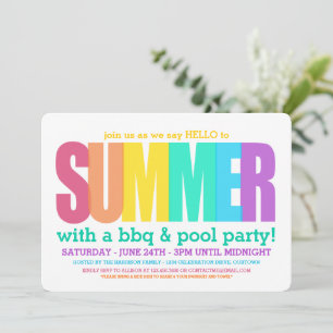 Invitación Hola Fiesta de Piscina de Verano