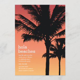 Invitación Hola Fiestas de Soltera en la Playa