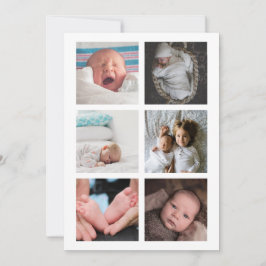 Invitación Hola foto de Recién nacido Gris amarillo personali