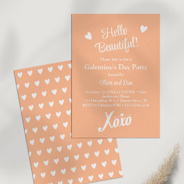 Invitación ¡Hola, Hermoso! Peach XOXO Galentine's Day Fiesta