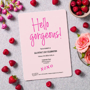 Invitación Hola magnífico personalizado rosa xoxo del Día de