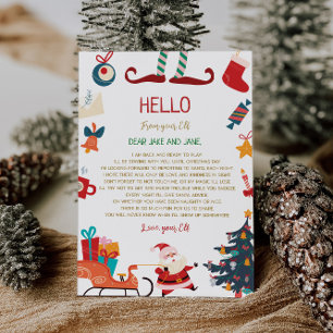 Invitación Hola, Navidades de Elf Carta
