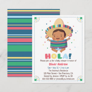 Invitación Hola Niño Mexicano Fiesta Baby Shower