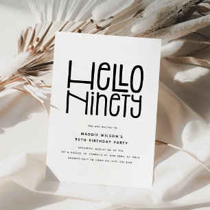 Invitación HOLA NOVENTA Cumpleaños modernos 90