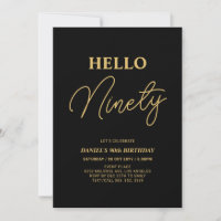 Hola Noventa | Fiesta de cumpleaños 90 dorada y ne