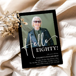 Invitación ¡Hola OCHENTA! Cumpleaños mínimo de 80 años