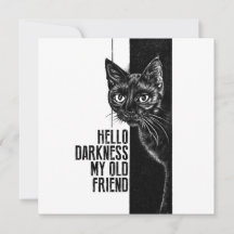 Hola oscuridad mi viejo amigo Bosquejo de gato neg
