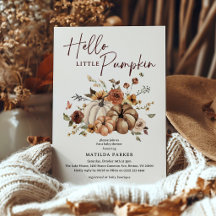 Hola Pequeña Calabaza Baby Shower de Otoño
