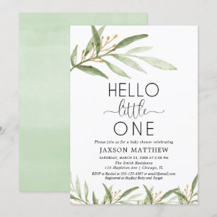 Invitación Hola pequeña, una ducha de bebé neutra de género