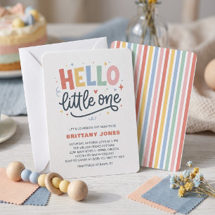 Invitación Hola Pequeño Cumpleaños de Bebé Colorido