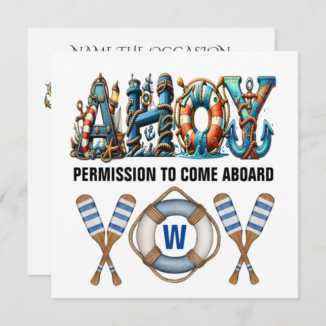 INVITACIÓN HOLA PERMISO PARA ABORDAR (Anverso / Reverso)