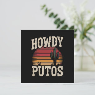 Invitación Hola Putos Cactus Divertido Retro Antiguo