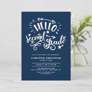 Invitación Hola segundo grado   Graduación de primer grado az