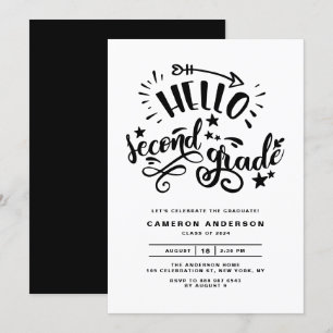 Invitación Hola segundo grado Graduación de primer grado ne