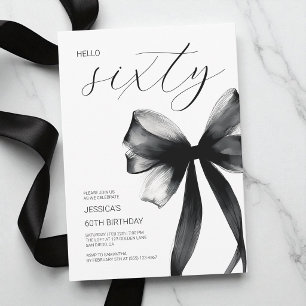 Invitación Hola Sesenta Cumpleaños 60 Partido Elegante Escrit