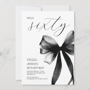 Invitación Hola Sesenta Cumpleaños 60 Partido Elegante Escrit