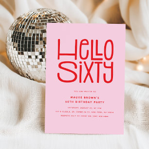 Invitación HOLA SESENTA Cumpleaños moderno 60