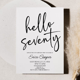 Invitación Hola Setenta Elegantes Minimales Fiesta de Cumplea