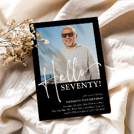 Invitación ¡Hola SETENTA! Fiesta mínima de cumpleaños número