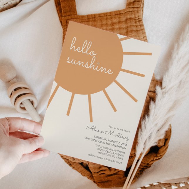 Invitación Hola Sunshine Boho Baby Shower (Subido por el creador)