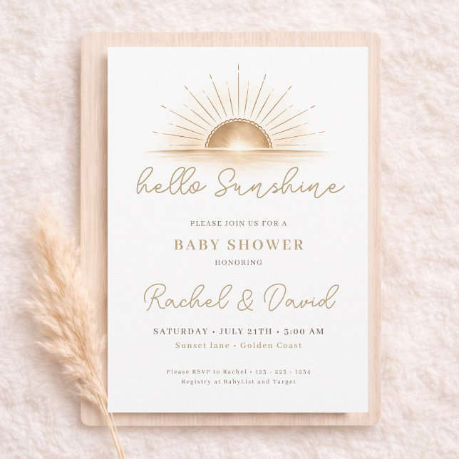 Invitación Hola Sunshine Boho Sol Cumpleaños de Bebé (Subido por el creador)