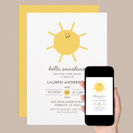 Invitación Hola Sunshine Gender Neutral Baby Shower