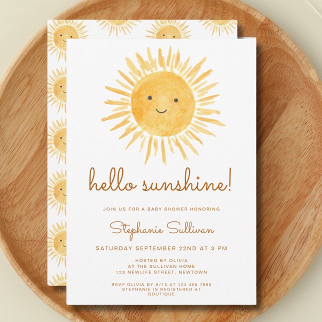 Invitación Hola Sunshine Gender-Neutral Baby Shower (Subido por el creador)