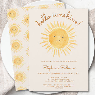 Invitación Hola Sunshine Gender-Neutral Boho Baby Shower