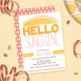 Invitación Hola Sunshine Hand Lettered Gender Neutral