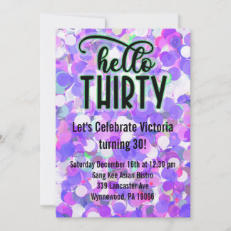 Invitación Hola Treinta - Morado