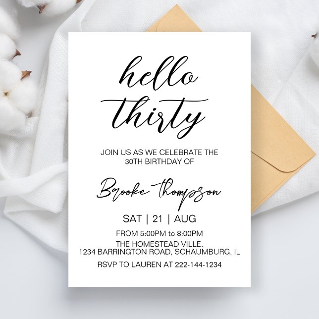 Invitación Hola Treinta y un Fiesta de cumpleaños de 30 años (Subido por el creador)