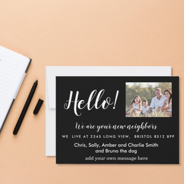 Invitación Hola vecino editable, nueva dirección, introducció (Subido por el creador)