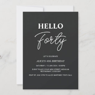 Invitación Hola Veintiuno Cumpleaños 21 Negro