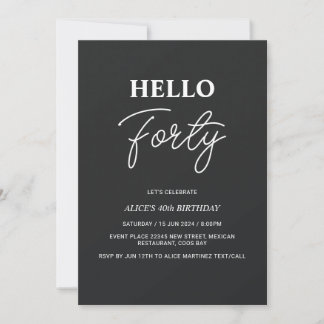 Invitación Hola Veintiuno Cumpleaños 21 Negro