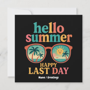 Invitación Hola verano Feliz el último día de diseño escolar