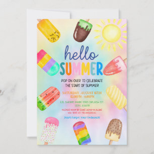Invitación Hola verano, último día de escuela, fiesta en la p