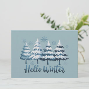 Invitación Hola Vibraciones De La Temporada De Invierno Árbol