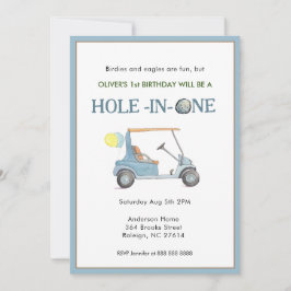 Invitación Hole in One Boy 1er cumpleaños fiesta de invitació