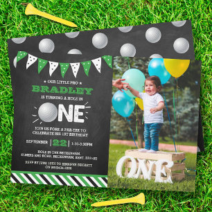 Invitación Hole In One Boys Golf 1er cumpleaños Par-tee Photo