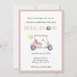 Invitación Hole in One Chica 1er cumpleaños fiesta de invitac