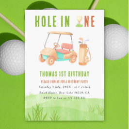 Invitación Hole In One First Birthday Party