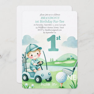 Invitación Hole in One Golf Boy 1er cumpleaños Par-Tee