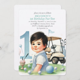 Invitación Hole in One Golf Boy 1er cumpleaños Par-Tee