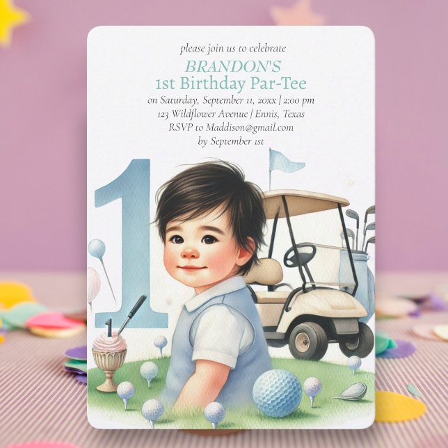 Invitación Hole in One Golf Boy 1er cumpleaños Par-Tee (Subido por el creador)