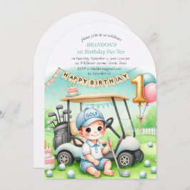 Invitación Hole in One Golf Boy 1er cumpleaños Par-Tee
