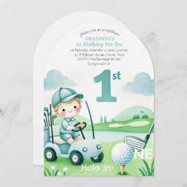 Invitación Hole in One Golf Boy 1er cumpleaños Par-Tee