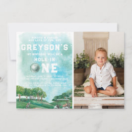 Invitación Hole In One Golf Boy First Birday Par-Tee
