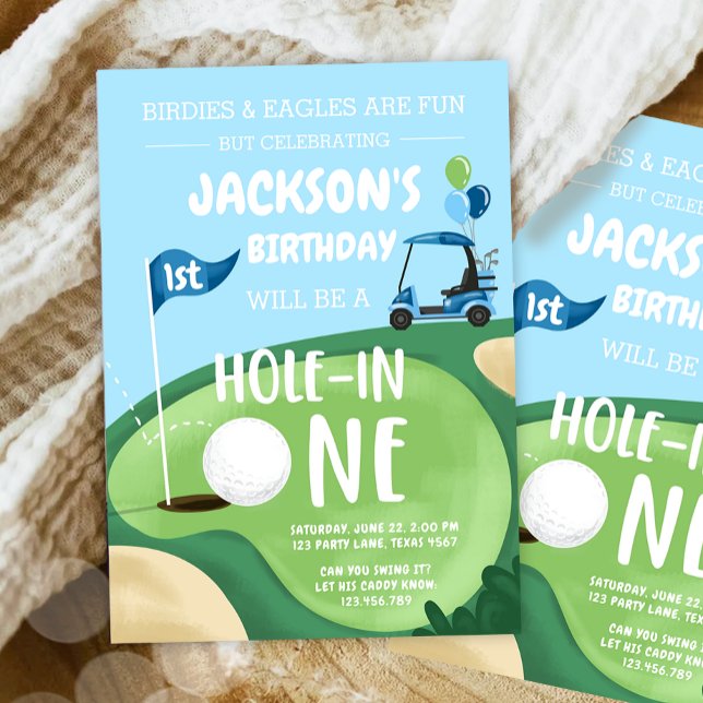 Invitación Hole In One Golf Boy First Birday Par-Tee (Subido por el creador)